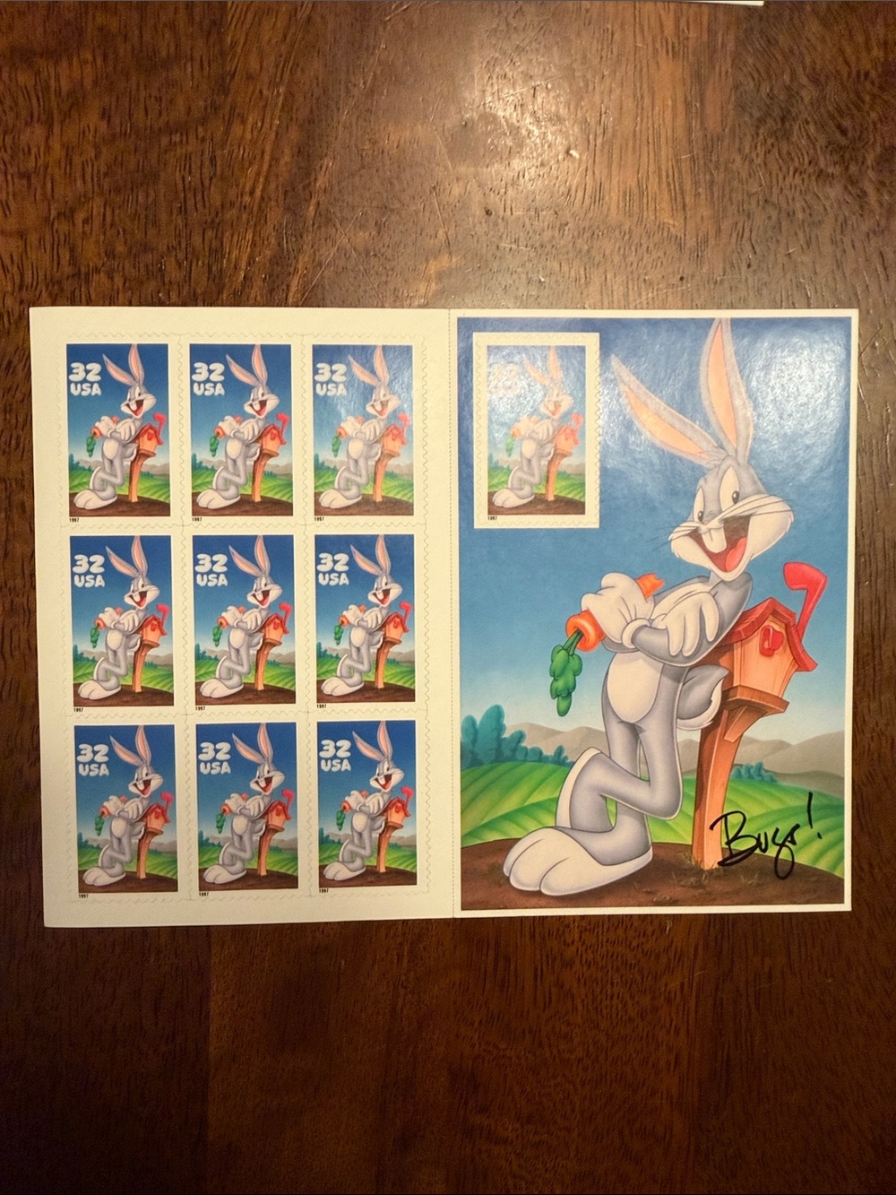 Bugs Bunny Collectible Stamp Sheet - Blue